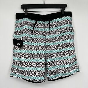 Gotcha Chevron Striped Drawstring Tie Waist Casual Boardshort Trunks